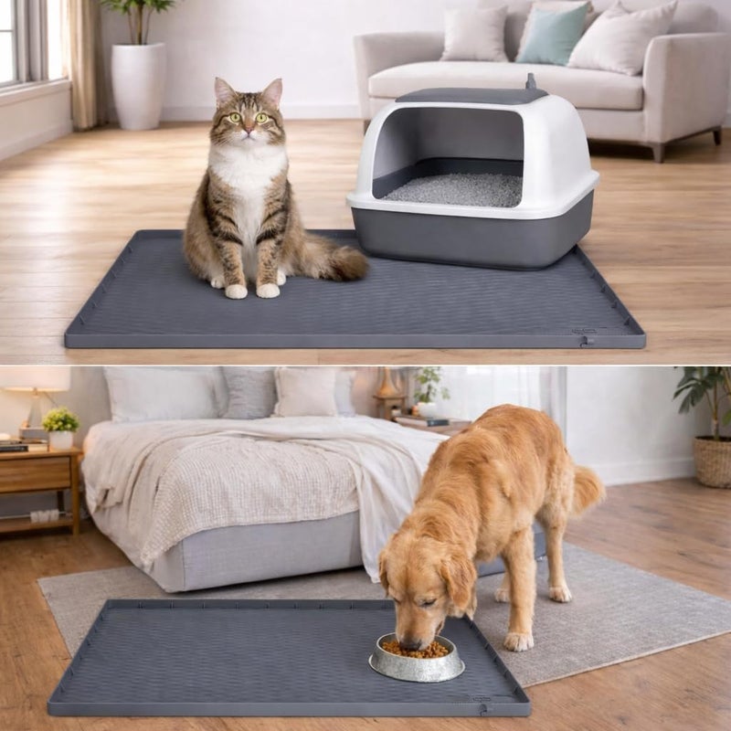 Kitchen Trove Premium Quality Under Sink Mat for Kitchen Waterproof 34" x 22" Cabinet Liner Silicone Under Sink Tray for Kitchen & Bathroom - Also Designed for Pet Food Mat, Cat Litter Mat, Dog Bowl Tray - Image 3